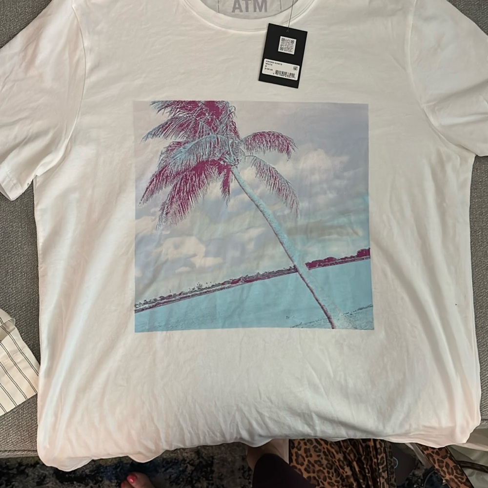 ATM Anthony Thomas Melillo White Palm Tree Tee